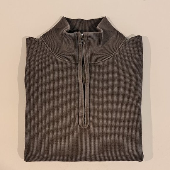 J. Crew Men's Textured Small Quarter Zip Mock Neck Pullover Style #H6956 - Picture 7 of 16